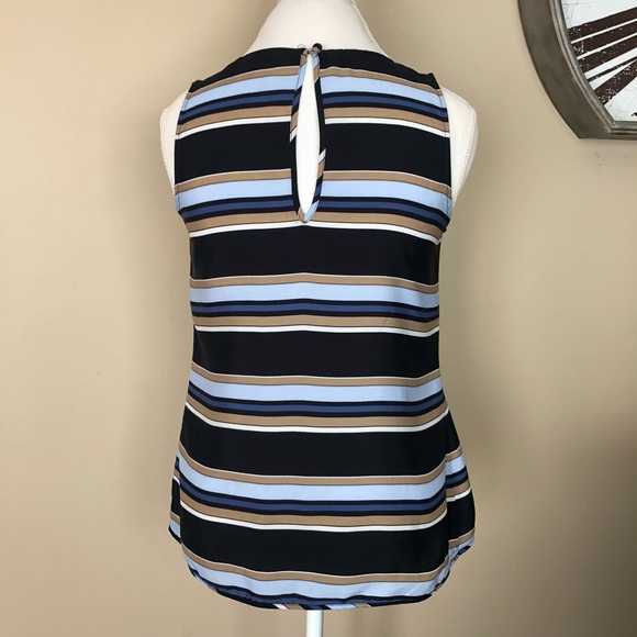New York & Company Overlay Striped Sleeveless Top - Picture 5 of 7